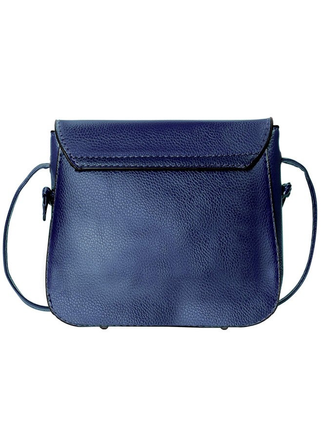 Elios Women's Casual/Formal Crossbody Sling Bag with Metal Magnetic Folding Clasp (Blue) - Image 4